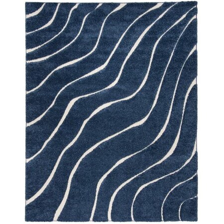 Safavieh Shag Large Rectangle Area Rug, Dark Blue and Cream - 8 x 10 ft. SG472-6511-8